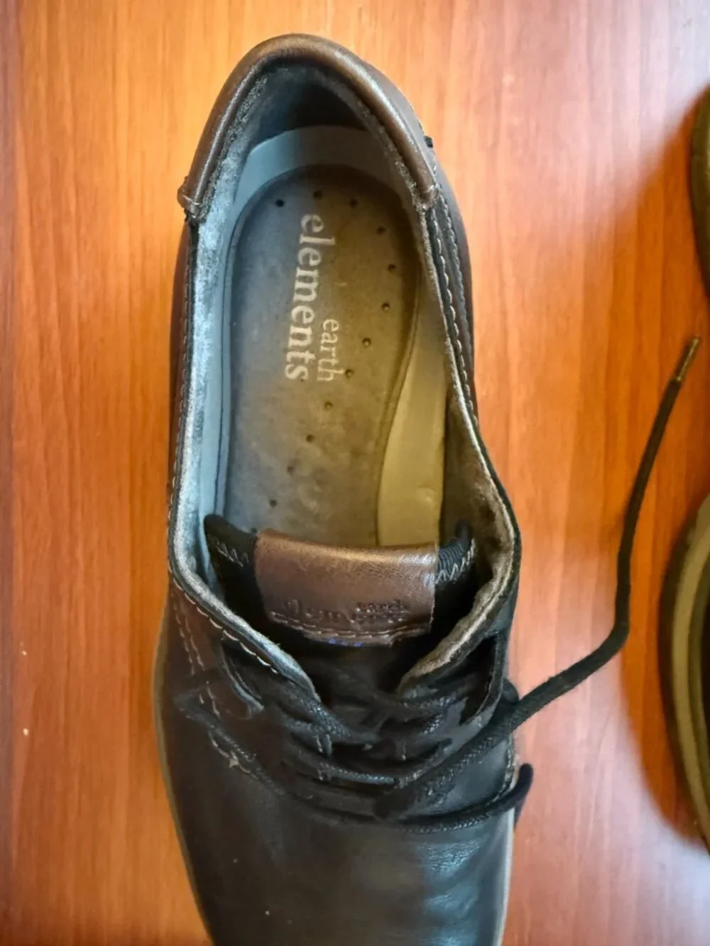 Men’s Earth Elements Bramwell Black Leather Lace Up Comfort Shoes Size 8.5